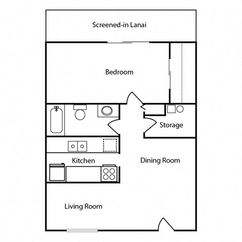 Sailwind Floor Plan 1 bedroom 1 bathroom 820 sq ft